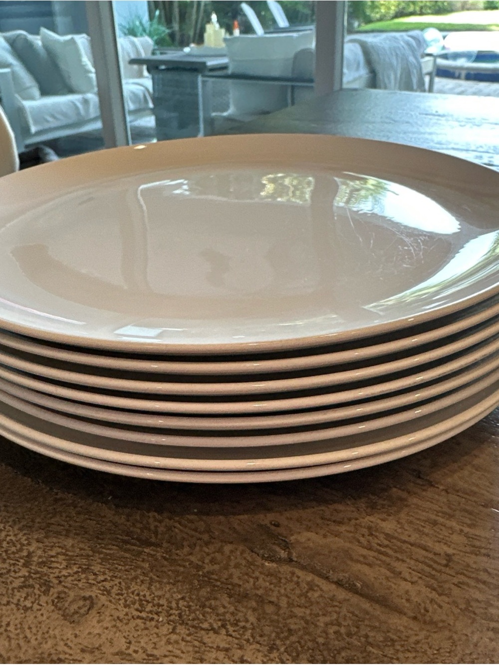 Vintage Set of 8 Centura by Corning White Coupe Dinner Plates 10" Pyroceram MCM